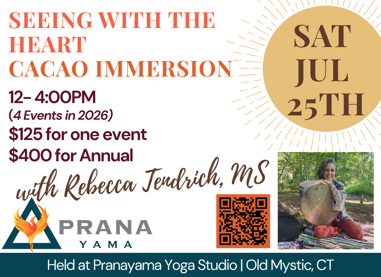 Schedule graphic for the Intro to Breathwork group class held every Wednesday evening at PRANAYAMA Studios in Mystic, CT.